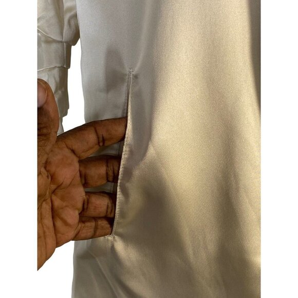 Bishop + Young Womens Open Front Blazer‎ Jacket Satin Silk Size Small - Picture 3 of 10